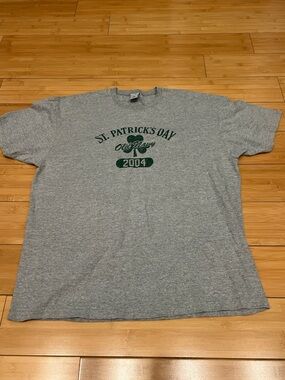 Vintage Old Navy Gray Tee with Green St. Patrick's Day Graphic